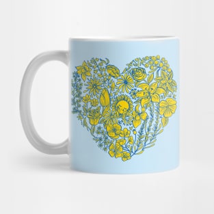 Heart of Flowers for Ukraine (Yellow and Blue) Mug